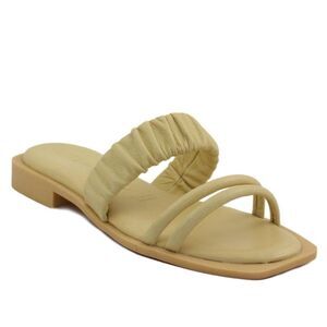 Tamaris Flat Sandals 39 9 Square Toe Padded Straps Casual Chic Vacation Beige